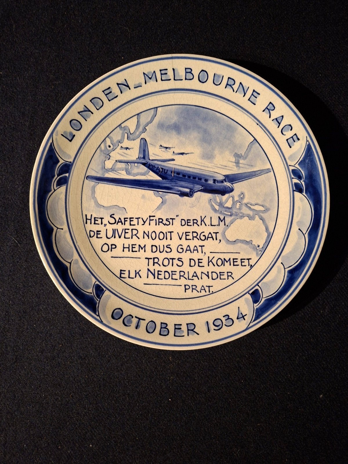 KLM London-Melbourne Race 1934 Herdenkingsbord, Verzenden