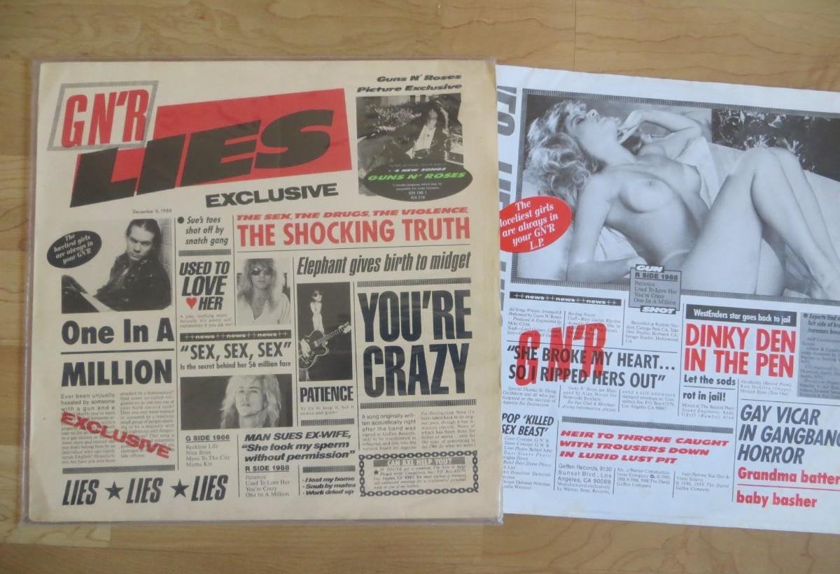 Guns N' Roses  Lp  G N' R Lies (1987, Made in Europe), Ophalen of Verzenden, Zo goed als nieuw, 12 inch, Poprock