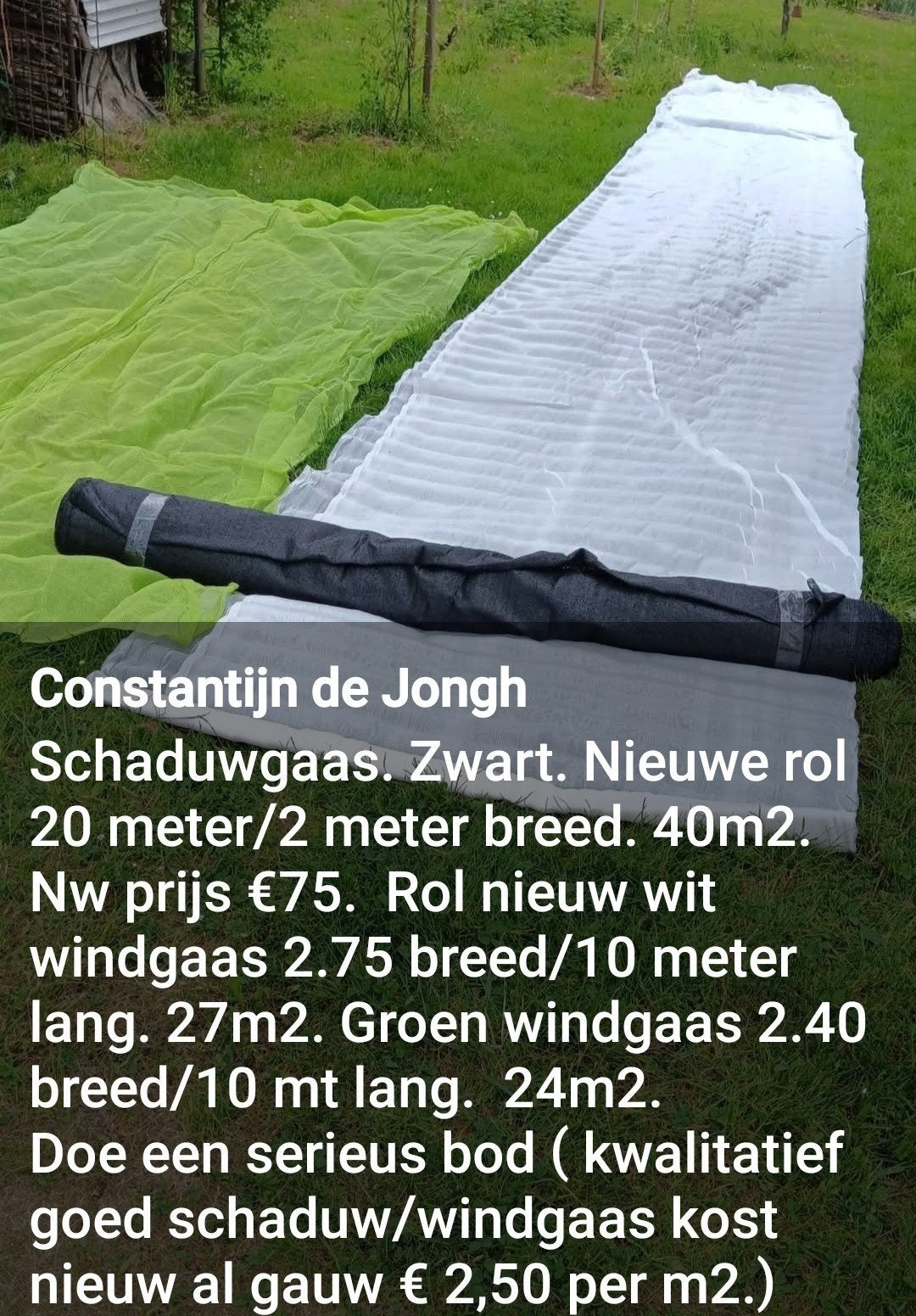 Schaduwgaas en windgaas rollen - Diverse maten, Tuin en Terras, Ophalen of Verzenden, Nieuw