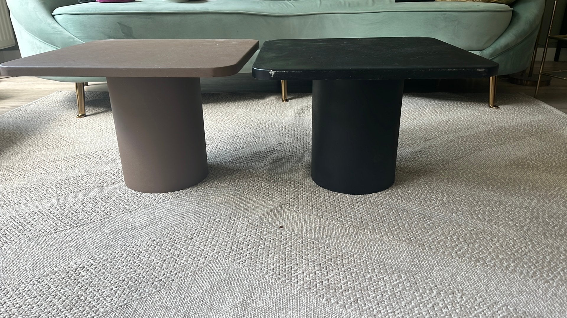 Salontafel 2 stuks 50x50x35 cm, Ophalen, Gebruikt, 50 tot 100 cm, Vierkant