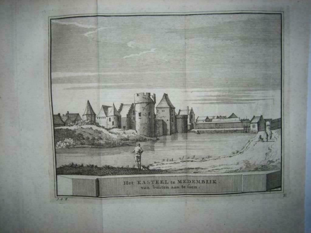 40 / Medemblik  het Kasteel   Kopergravure  1736, Antiek en Kunst, Ophalen of Verzenden