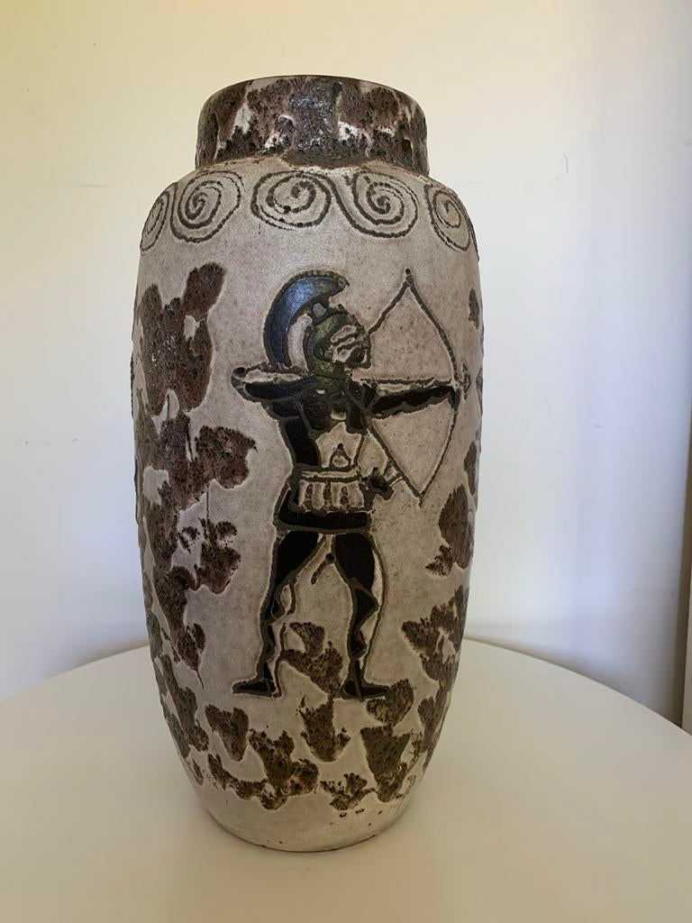 Vintage West Germany Vloervaas - Boogschutters - 52cm, Antiek en Kunst, Antiek | Vazen, Ophalen