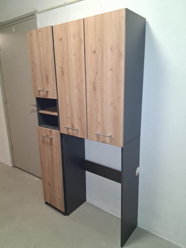 ²Wandkast zwart en hout kleur, Ophalen of Verzenden