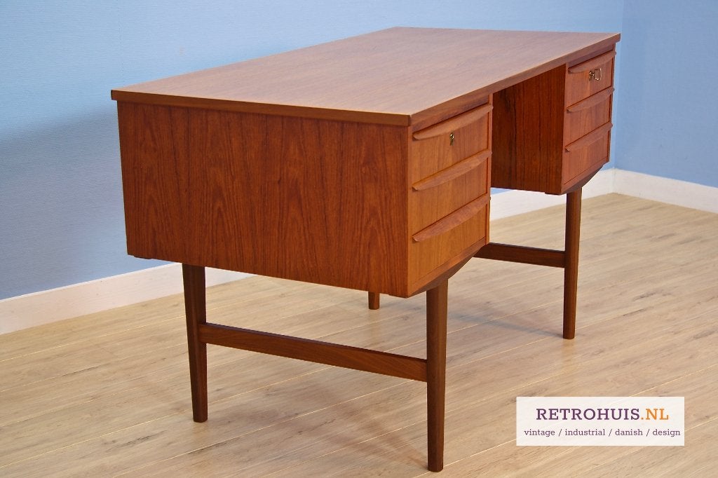 Deens vintage bureau teak retro 1960s mid-century, Huis en Inrichting, Ophalen, Gebruikt