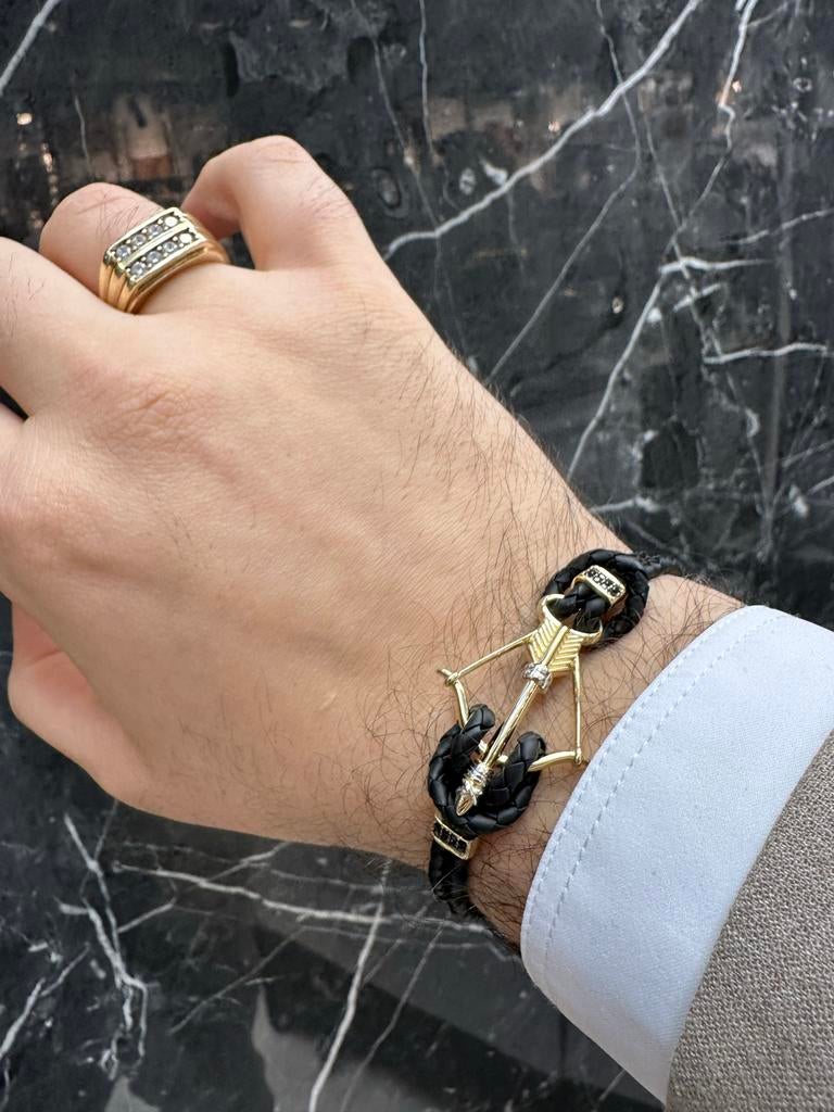 14k Gouden Pijl en Boog Armband - Uniek Design, Ophalen of Verzenden, Nieuw, Goud