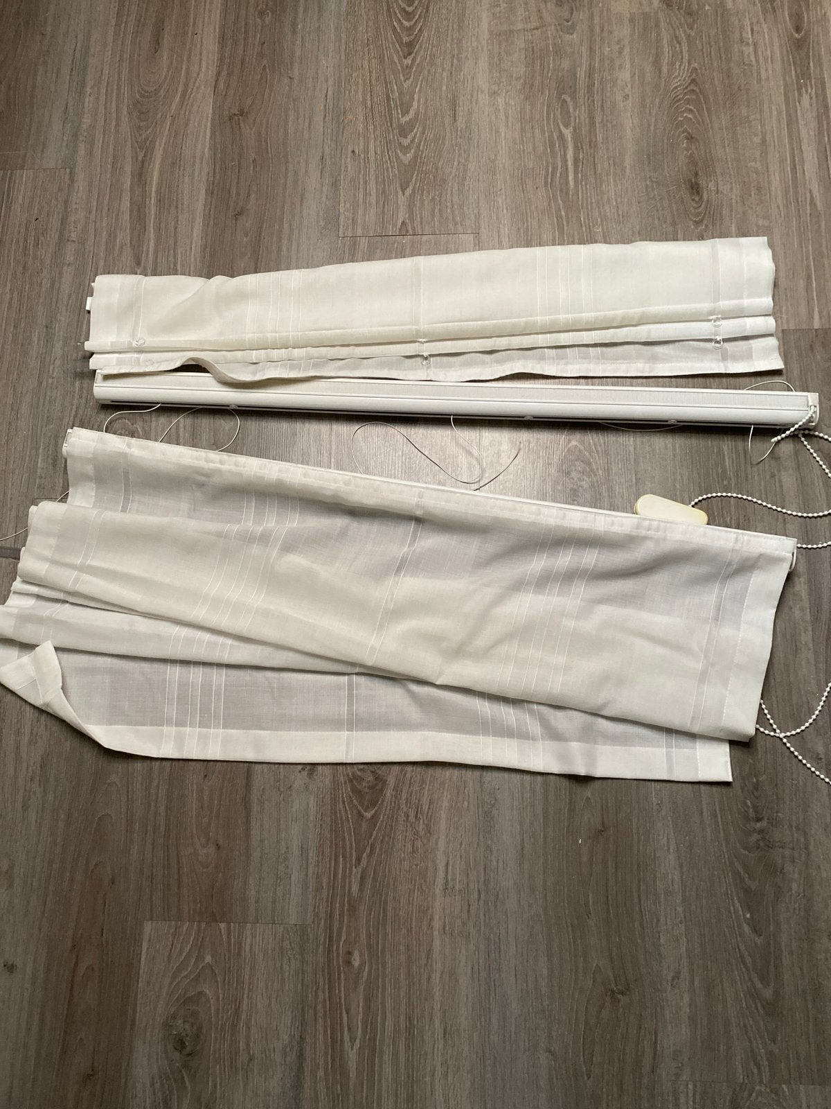 2x Vouwgordijn met systeem 90x90 cm Off White, Inclusief montageonderdelen, Gebruikt, Wit, Ophalen of Verzenden