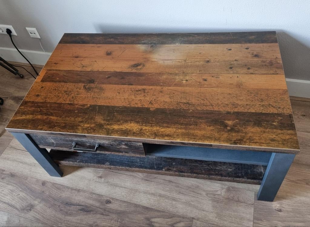 Salontafel geperst hout, industriële stijl, Ophalen, Rechthoekig, 50 tot 100 cm, Minder dan 50 cm
