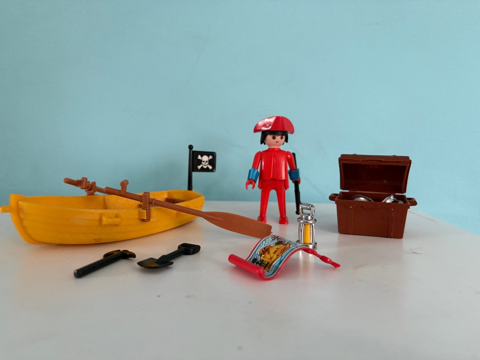 Playmobil Piratenbootje met Piraat en Schat - Set 3570, Pirates, Gebruikt, Complete set, Ophalen of Verzenden