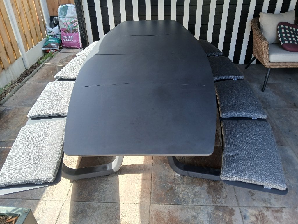 Tuin picknicktafel 8 personen, Ophalen, Zo goed als nieuw, Ovaal, Aluminium