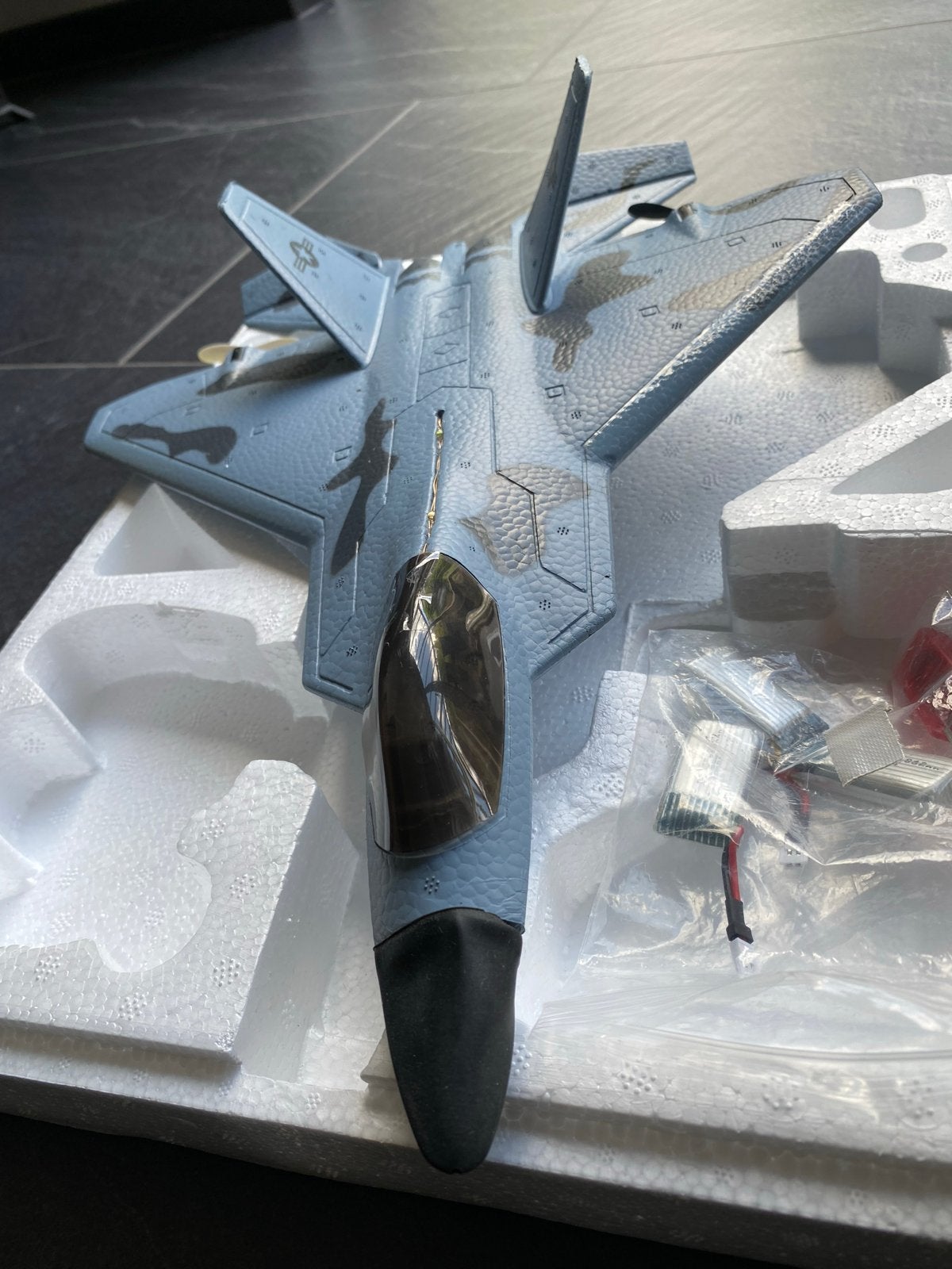 F22S RC Vliegtuig Raptor F22 met LED, 3 accu's & rugzak, Ophalen of Verzenden, Nieuw, Elektro, RTF (Ready to Fly)