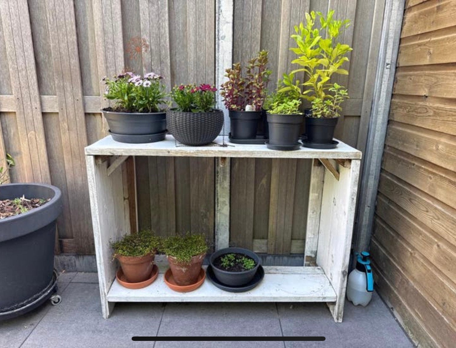 Steigerhouten sidetable, Tuin en Terras, Ophalen, Zo goed als nieuw, Rechthoekig