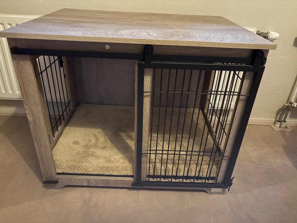 Luxe houten hondenbench / benchmeubel – Zo goed als nieuw!, Dieren en Toebehoren, Hondenbenches, Ophalen, Nieuw