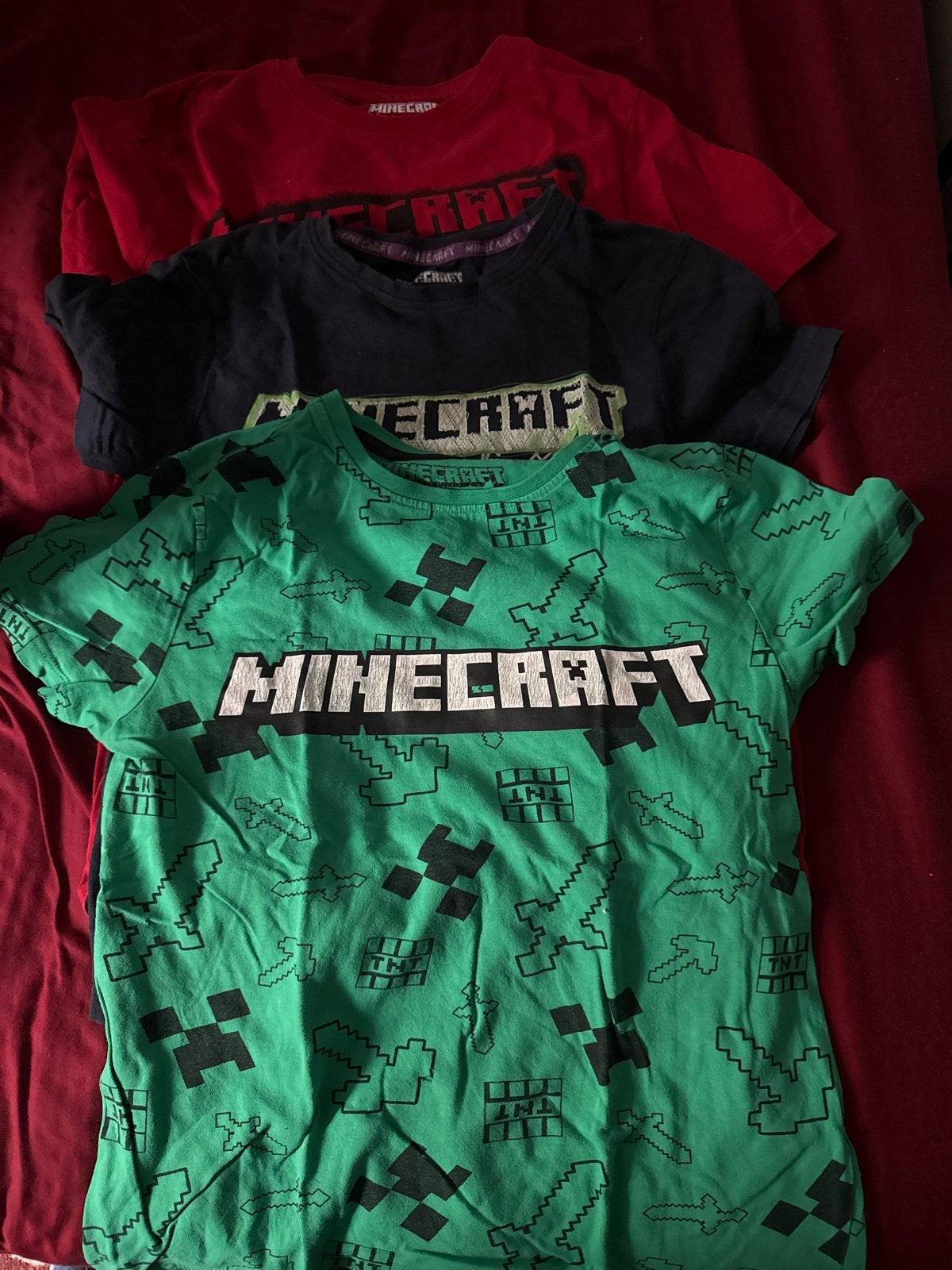 Minecraft T-shirts - Set van 3 voor jongens, Ophalen of Verzenden, Gebruikt, Jongen