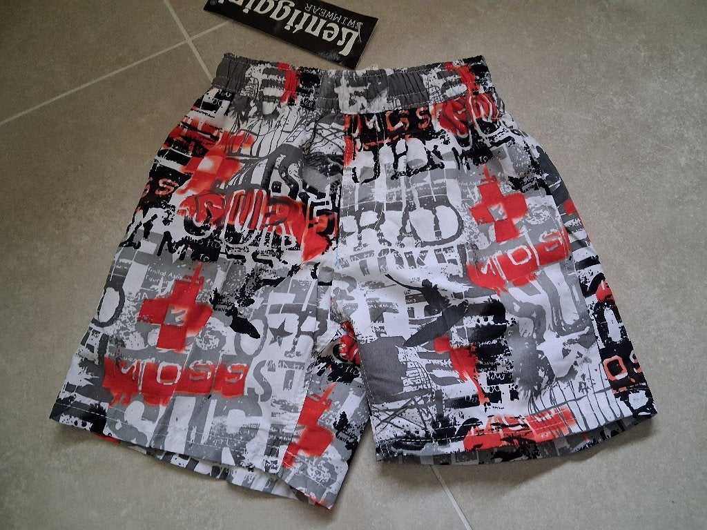 Nieuw! Stoere zwembroek grijs, rood Lentiggini maat 92, Lentiggini, Ophalen of Verzenden, Jongen, Nieuw