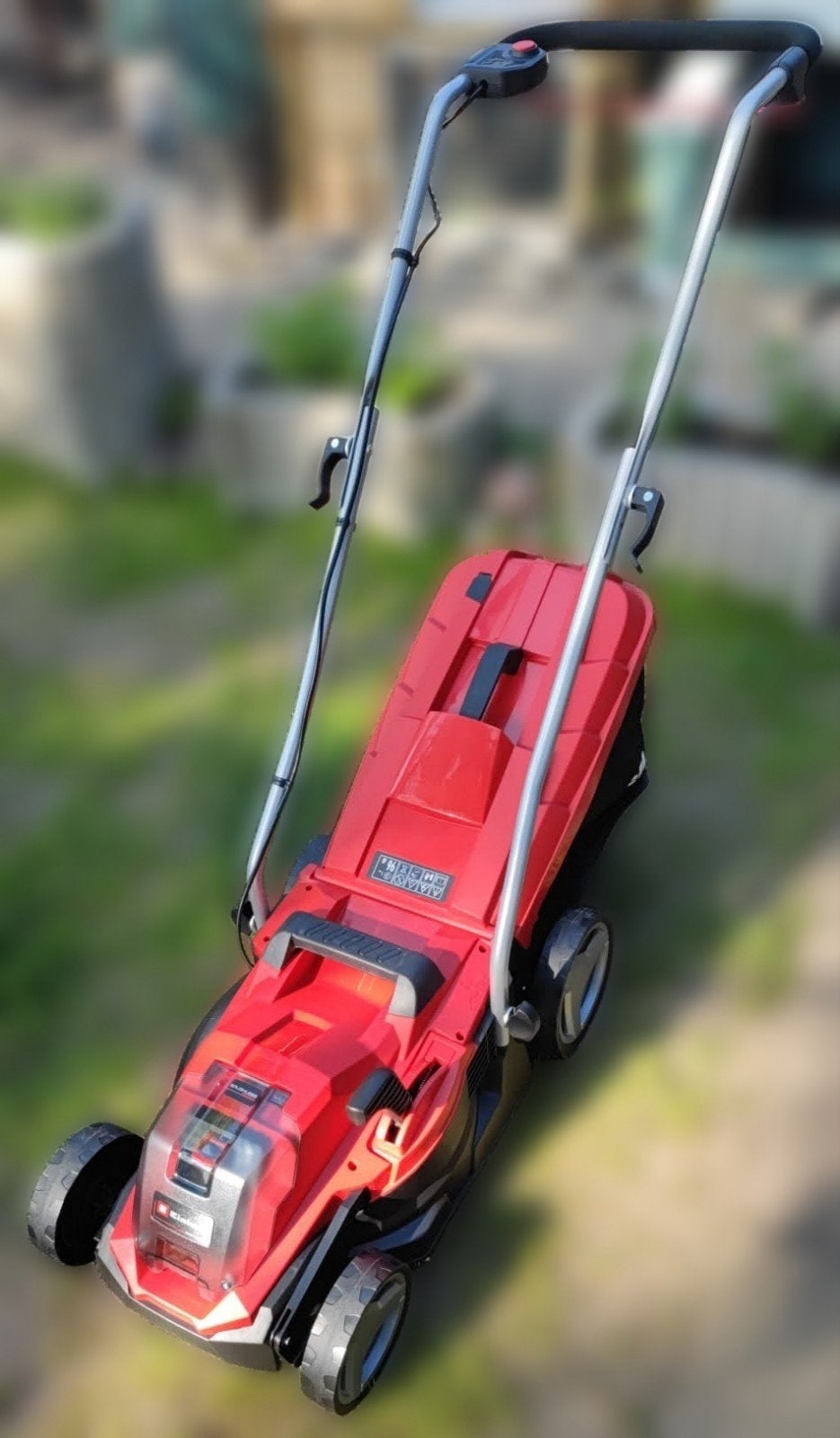 Einhell GE-CM accu grasmaaier - koolborstelloze motor, Ophalen, Gebruikt, Accu-grasmaaier, Einhell