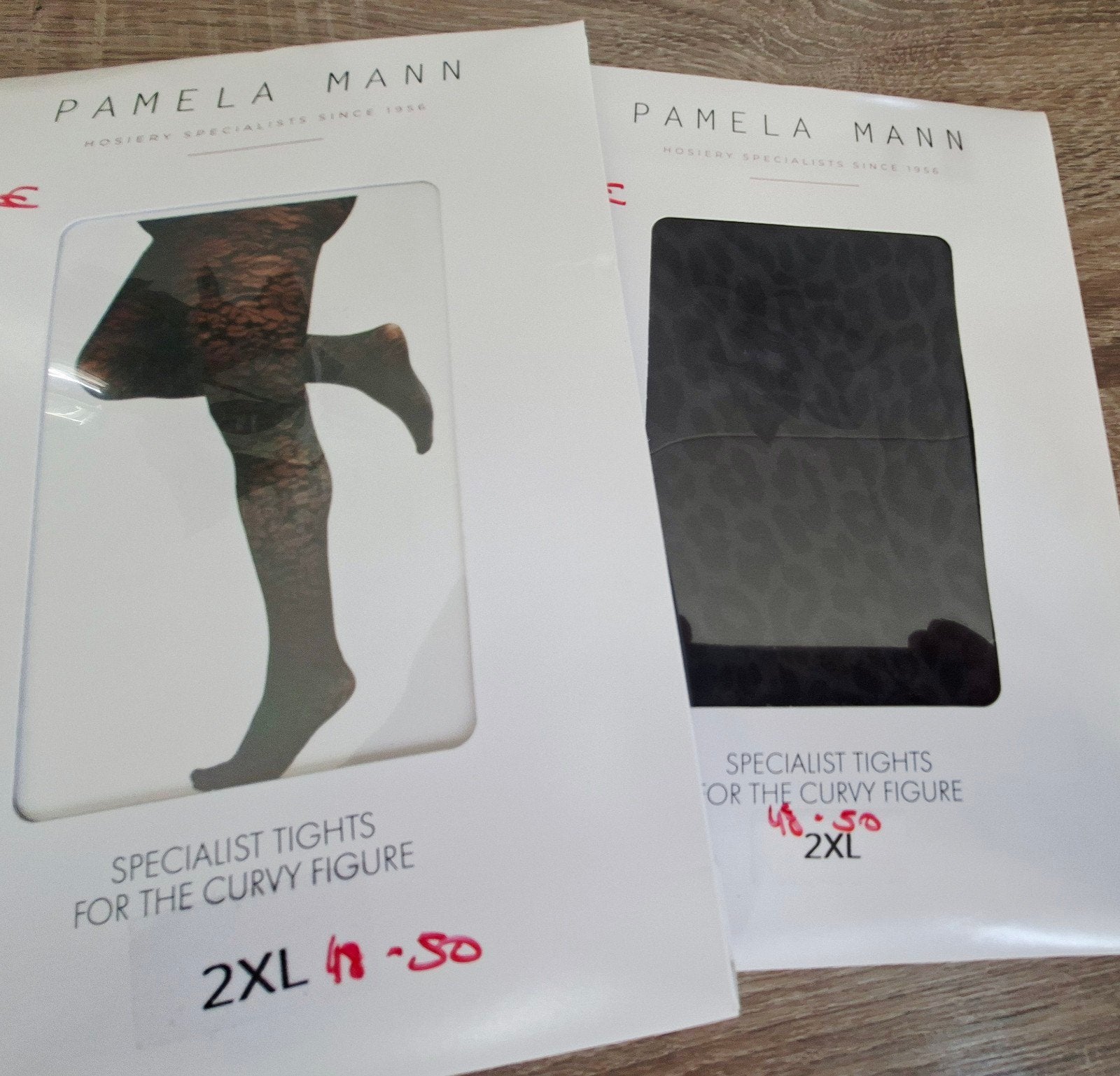Nieuw 2 Pamela Mann Curvy Panty's Leopard en Floral Mt 48/50, Zwart, Nieuw, Ophalen of Verzenden, Pamela Mann