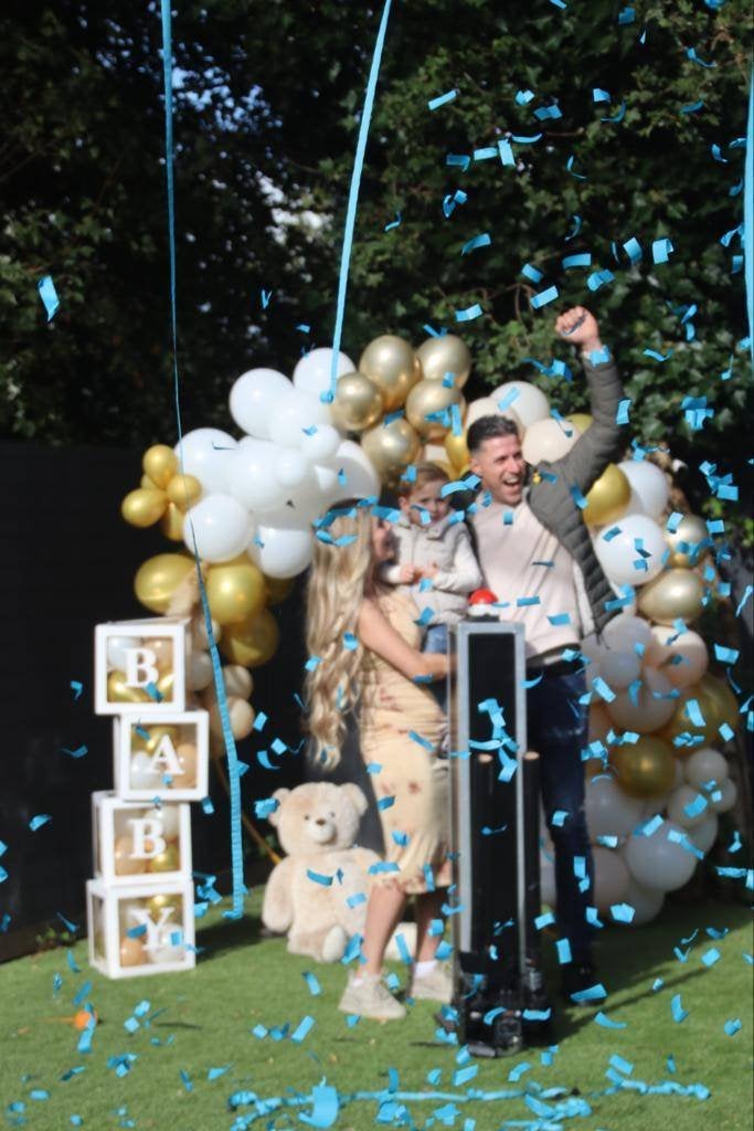 Gender reveal/Baby shower vanaf €65,- te huur incl rode knop, Ophalen, Nieuw, Geboorte of Huwelijk