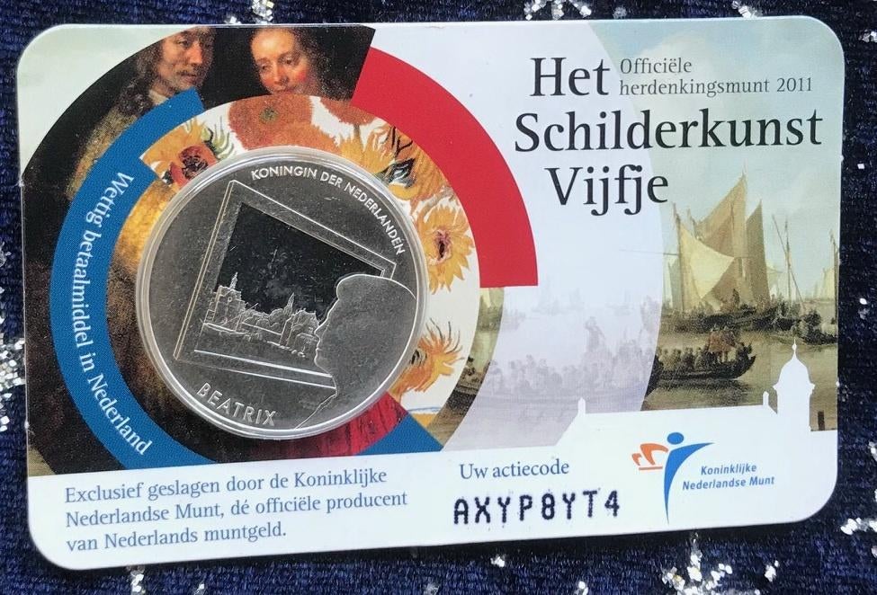 Nederland - 5 euro - Het Schilderkunst Vijfje coincard, Postzegels en Munten, Munten | Nederland, Ophalen of Verzenden, Koningin Beatrix
