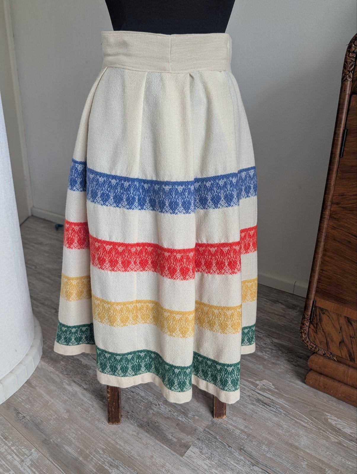 Vintage Tirol rok, Ophalen of Verzenden, Gedragen, Blauw