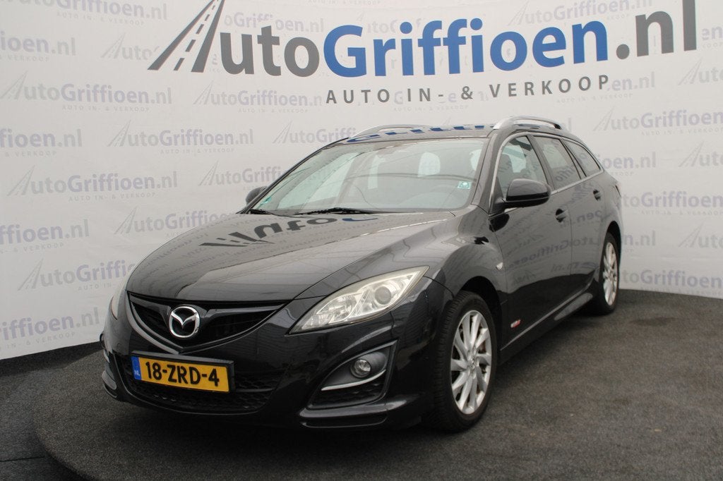 Mazda 6 Sportbreak 2.0 GT-M Line keurige stationcar met trek, Voorwielaandrijving, Euro 5, Gebruikt, Zwart