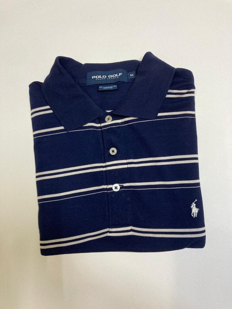 2000S Ralph Lauren Golf Polo – M - White Navy - White Pony, Ralph Lauren, Ophalen of Verzenden, Zo goed als nieuw, Maat 48/50 (M)
