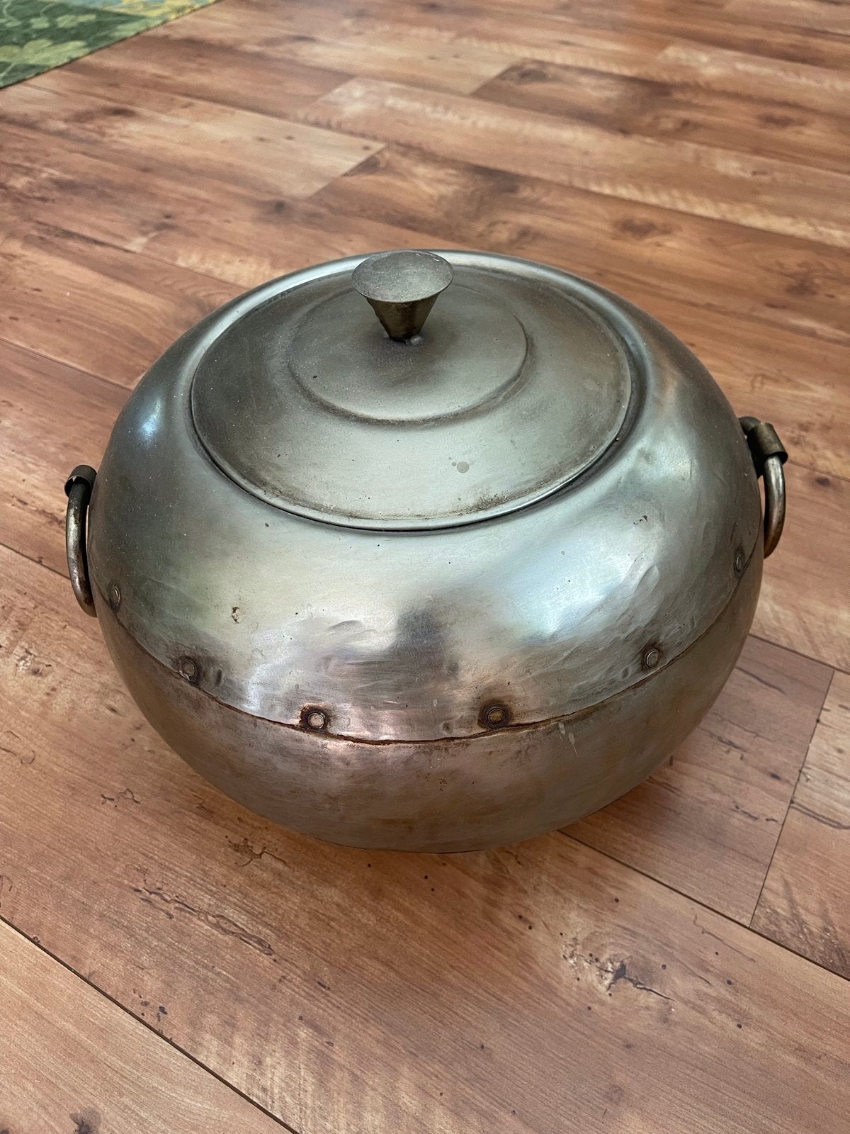 Metalen pot met deksel - diameter 37cm, Huis en Inrichting, Rond, Pot of Kruik, Ophalen of Verzenden, Metaal