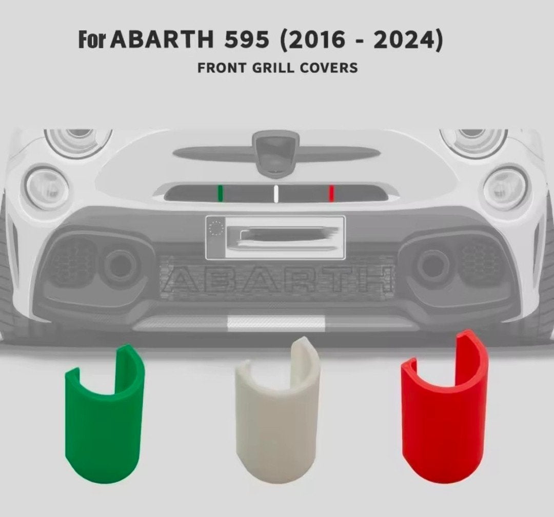 Abarth 500 grille covers tricolore., Auto diversen, Tuning en Styling, Ophalen of Verzenden