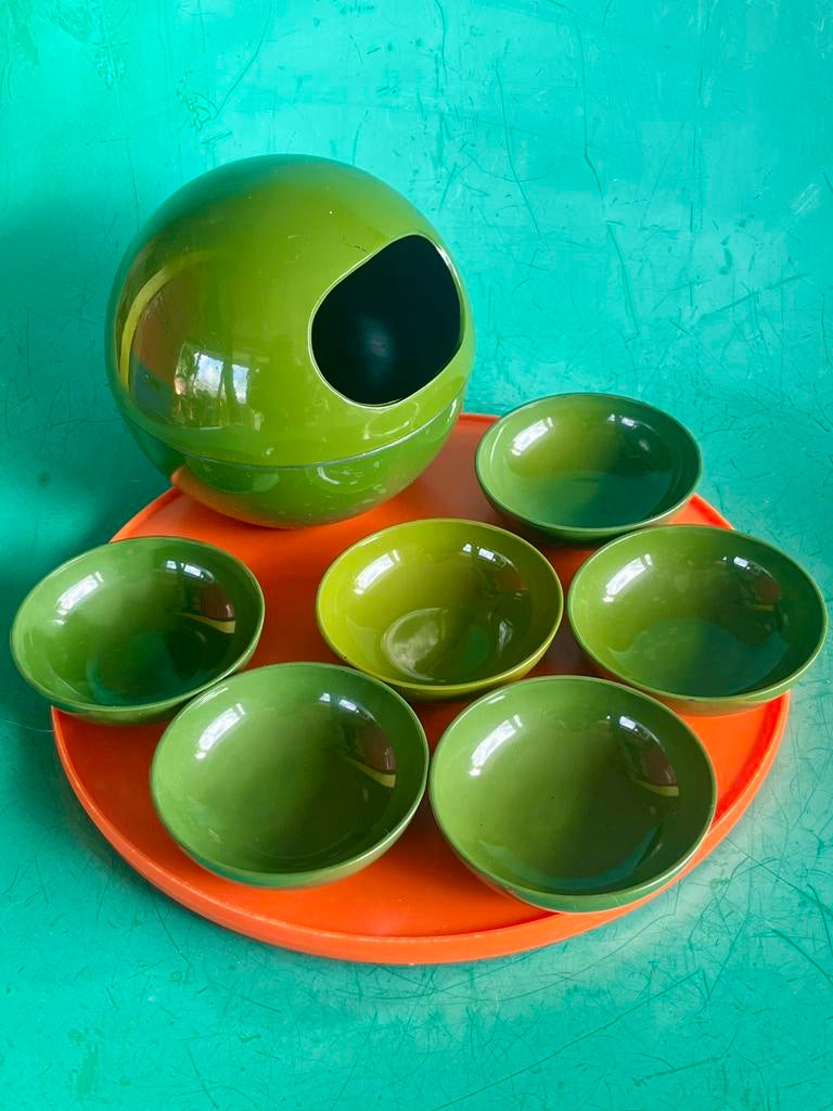 Vintage pinda snack nootjes space age pindabol groen bol, Verzamelen, Retro, Huis en Inrichting, Ophalen of Verzenden