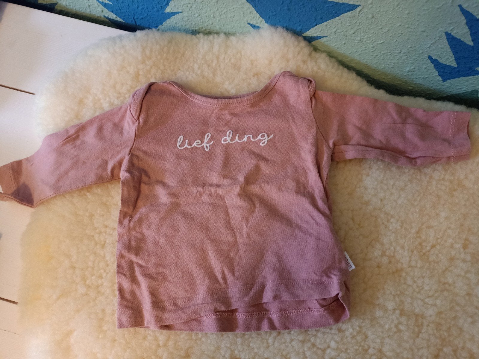 Roze shirt lange mouwen 'lief ding' - maat 62, Prénatal, Gebruikt, Meisje, Ophalen of Verzenden
