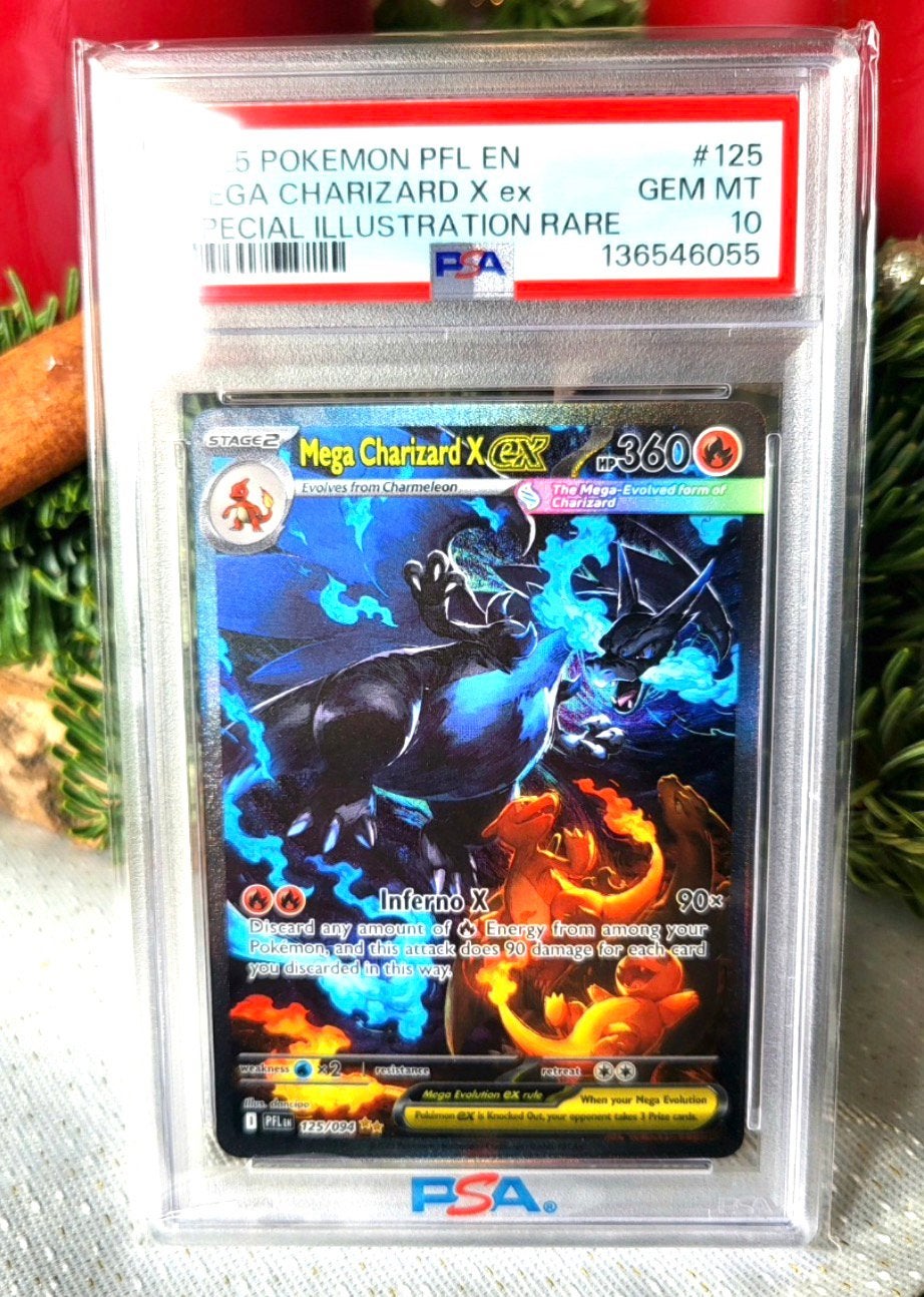 PSA 10 Mega Charizard 125 Phantasmal flames, Ophalen of Verzenden, Zo goed als nieuw