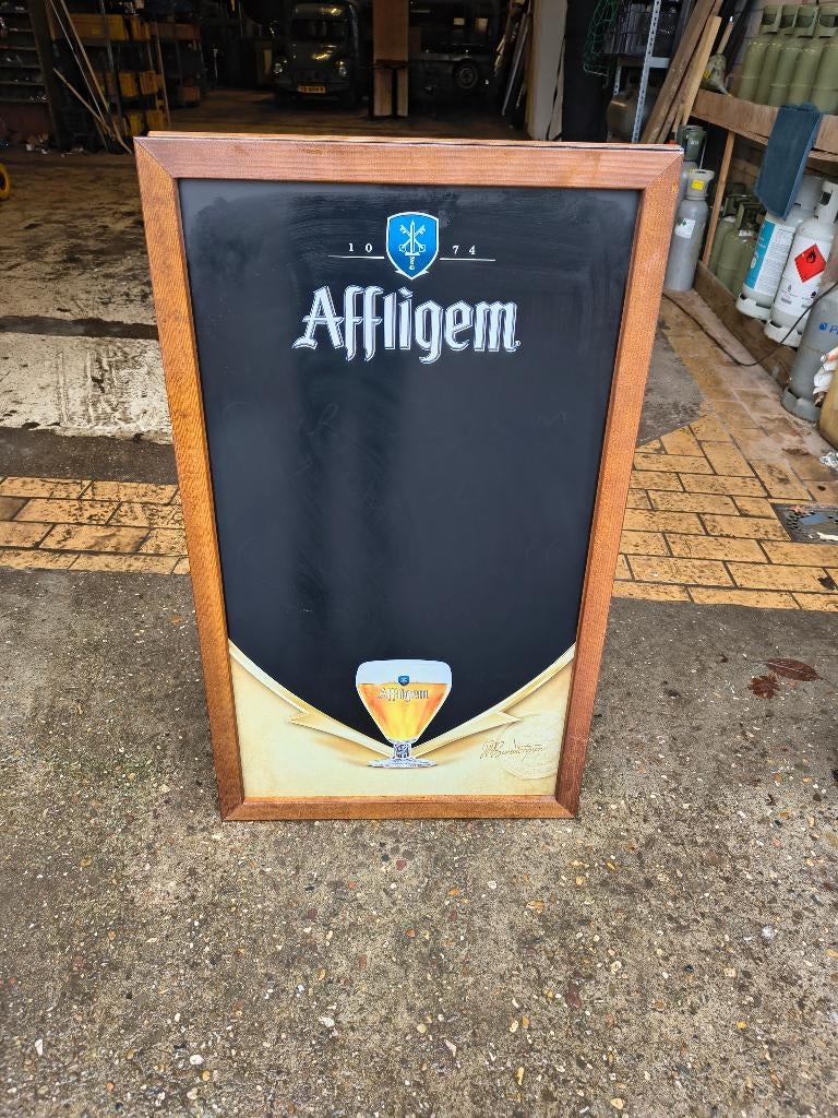 Stoepbord Affligem krijtbord bord 1,00x0,60m dubbelzijdig, Ophalen, Zo goed als nieuw, Reclamebord