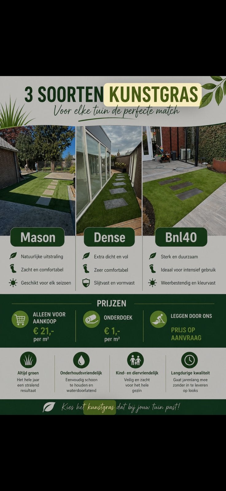 Kunstgras te koop, Tuin en Terras, Gras en Kunstgras, Ophalen of Verzenden, Nieuw