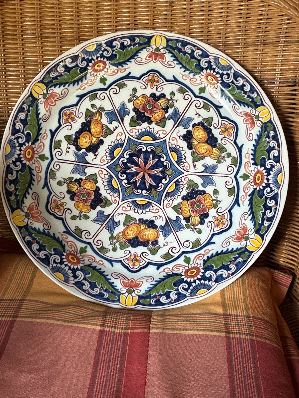 Prachtig Makkum Aardewerk Wandbord - 35cm nr 992, Antiek en Kunst, Antiek | Wandborden en Tegels, Ophalen of Verzenden