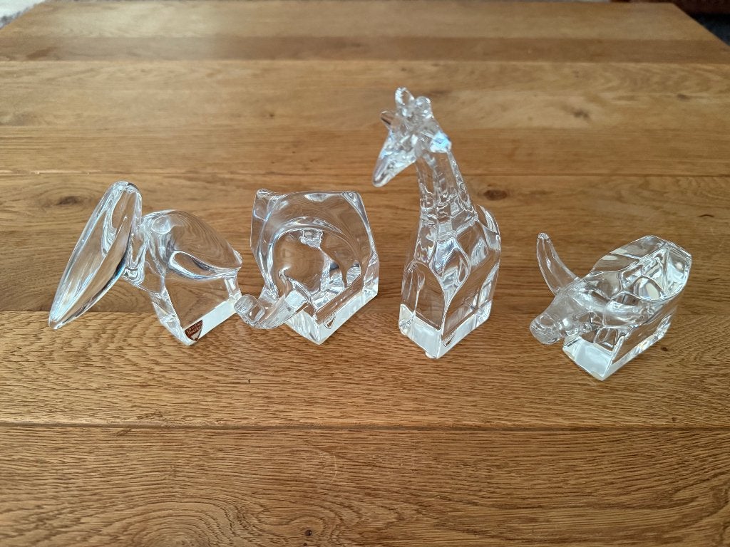 4 prachtige Orrefors kristallen dieren, Gunnar Cyren, Zweden, Ophalen of Verzenden