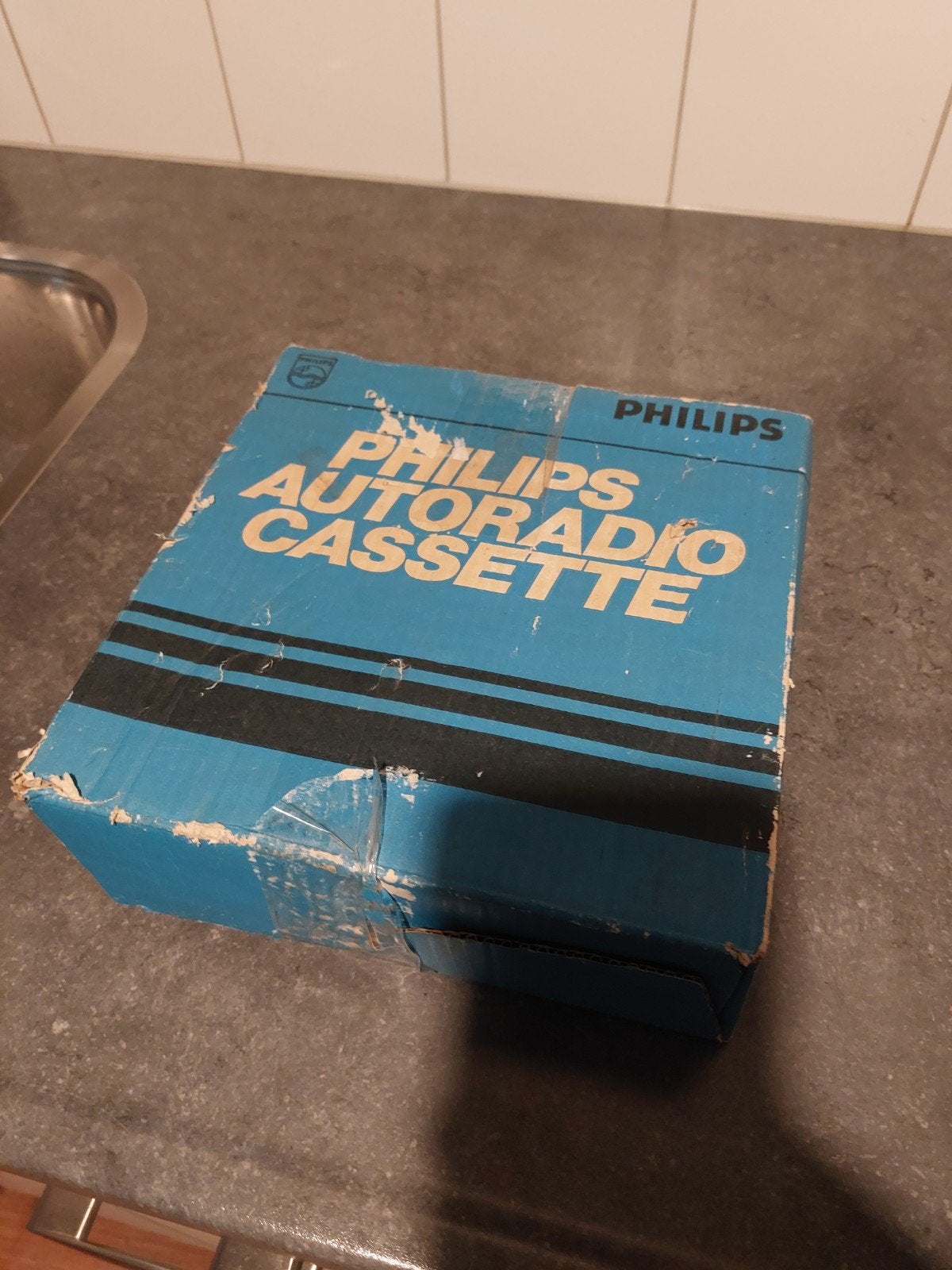 Vintage Philips Autoradio Cassette met toebehoren, Ophalen of Verzenden, Gebruikt