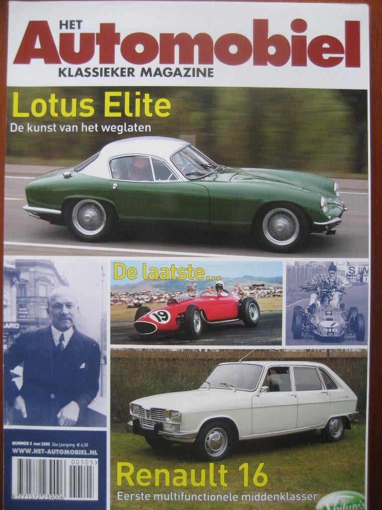 Het Automobiel 5 2005 Renault 16, Lotus Elite, John Delorean, Ophalen of Verzenden, Nieuw, Renault