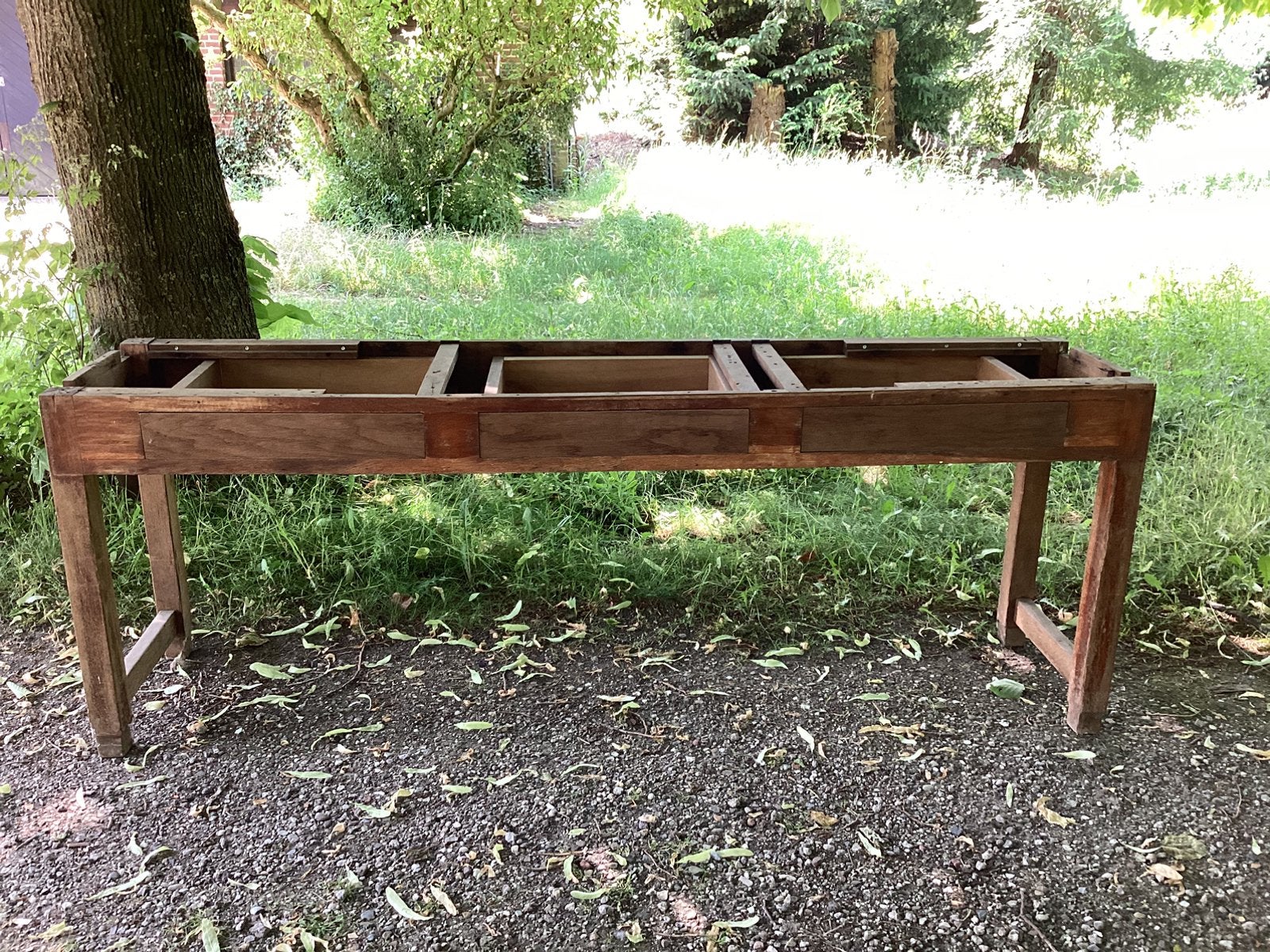 2 identieke side tables, Huis en Inrichting, Tafels | Sidetables, Ophalen, Gebruikt, 200 cm of meer, Overige houtsoorten