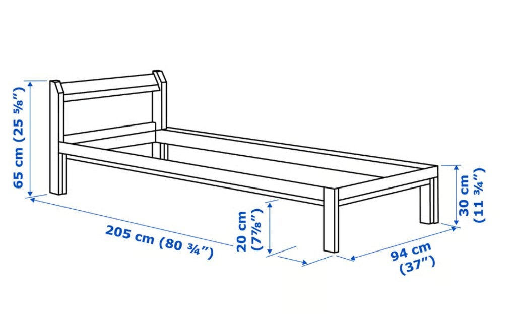 Ikea NEIDEN bed 90*200, Ophalen, 90 cm, Eenpersoons, Bruin