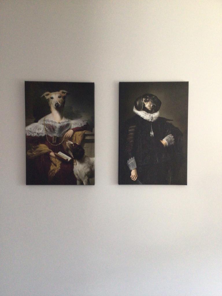 Schilderijen “ honden van adel “, Ophalen, Zo goed als nieuw, Minder dan 50 cm, Schilderij