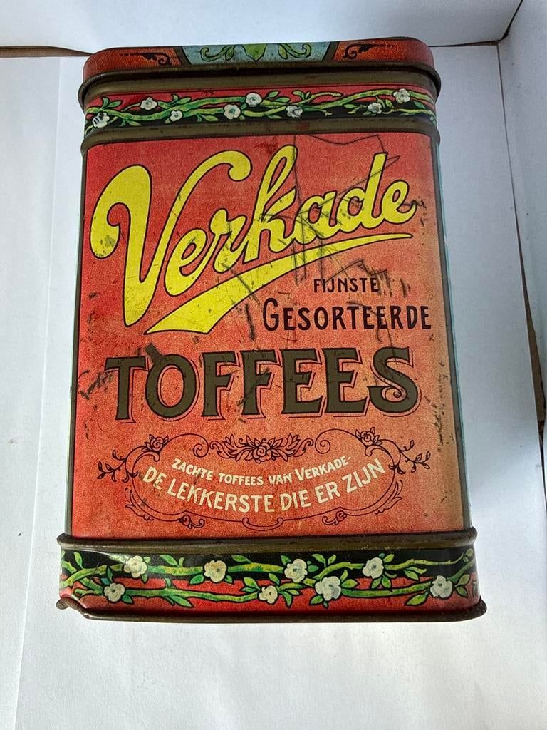 Verkade blik zachte toffees, Verzamelen, Blikken, Ophalen of Verzenden, Gebruikt, Overige, Verkade