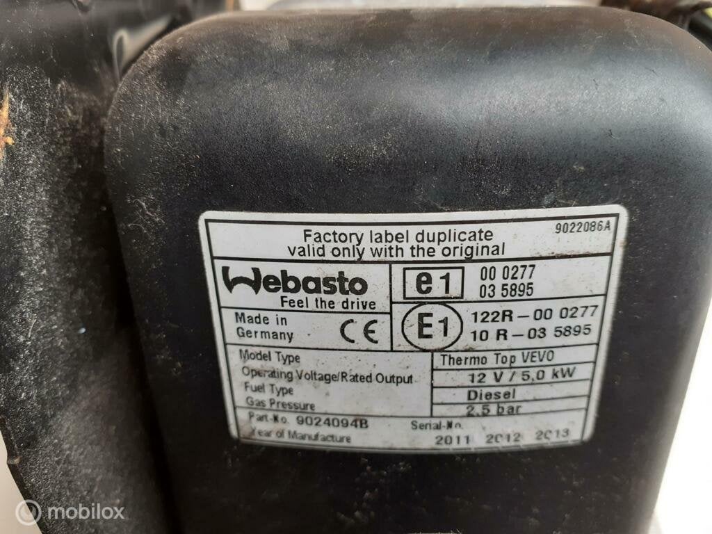 Webasto Kachel Verwarming Standkachel Thermotop V RR Sport, Land Rover, Ophalen of Verzenden