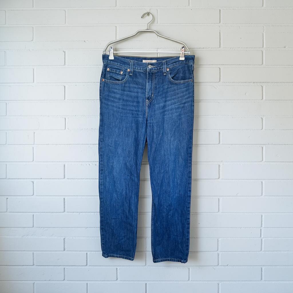 Levi’s Jeans Maat W29 Donkerblauw Low Pro Straight, L, Blauw, Zo goed als nieuw, W28 - W29 (confectie 36)