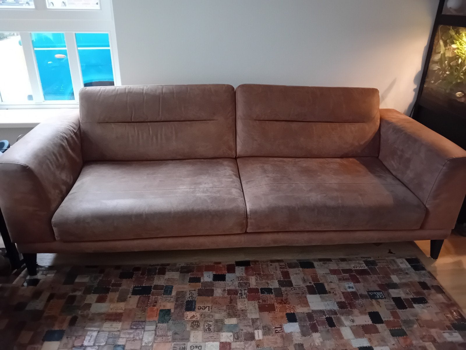 Gratis mooie bank, Huis en Inrichting, Banken | Bankstellen, Ophalen, Kunststof, Gebruikt, 75 tot 100 cm