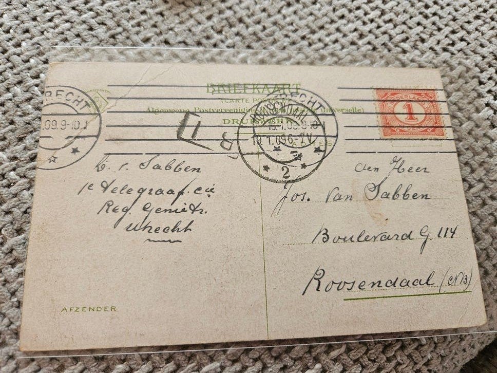 1e WO militair 1e telegraaf Utrecht - Lucas Bolwerk, Verzamelen, Ansichtkaarten | Nederland, Gelopen, Utrecht, Voor 1920, Ophalen of Verzenden