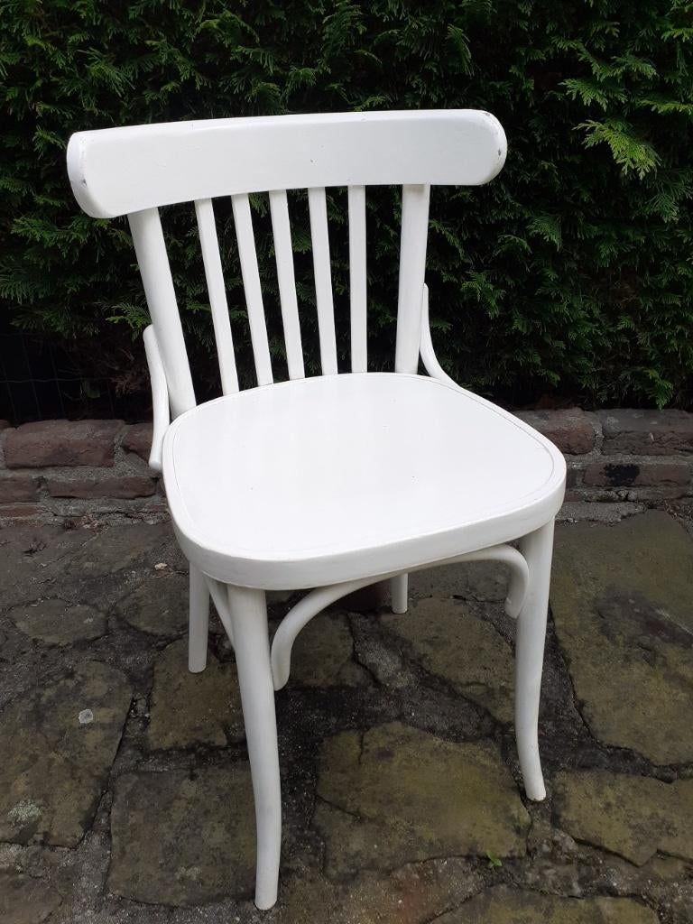 2 houten  keukenstoelen, Huis en Inrichting, Stoelen, Ophalen, Gebruikt, Twee, Wit