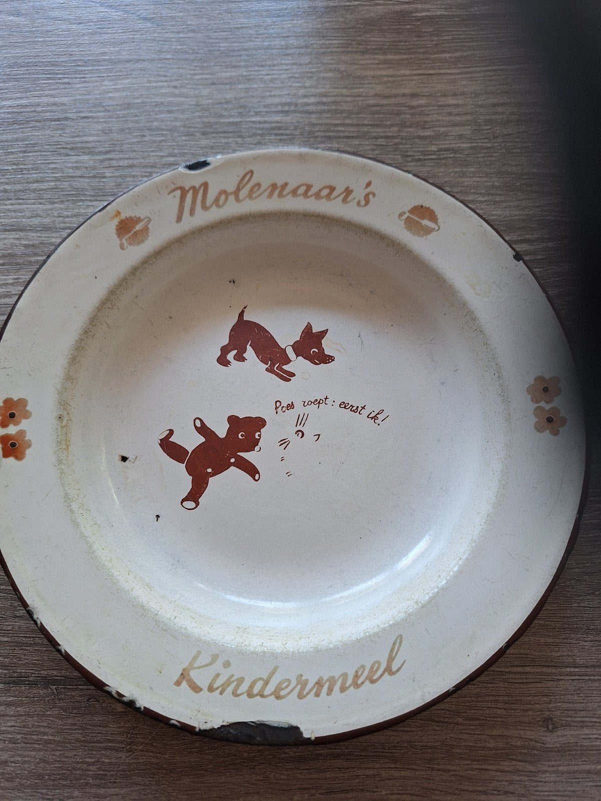 Vintage Molenaar's Kindermeel emaille papbord (1930-1960), Ophalen of Verzenden
