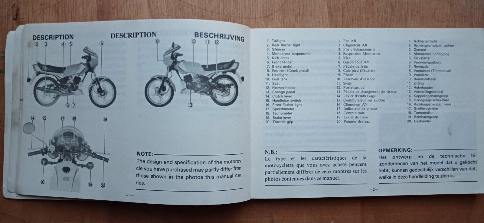 Yamaha  RD 50 MX  handleiding voor eigenaar ., Ophalen of Verzenden