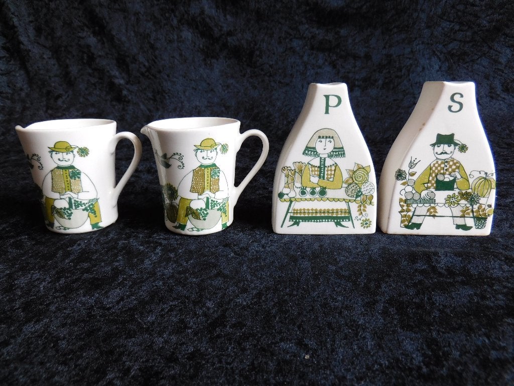 Vintage Figgjo Flint Market, Turi Design peper en zout setje, Gebruikt, Overige typen, Ophalen of Verzenden, Overige stijlen