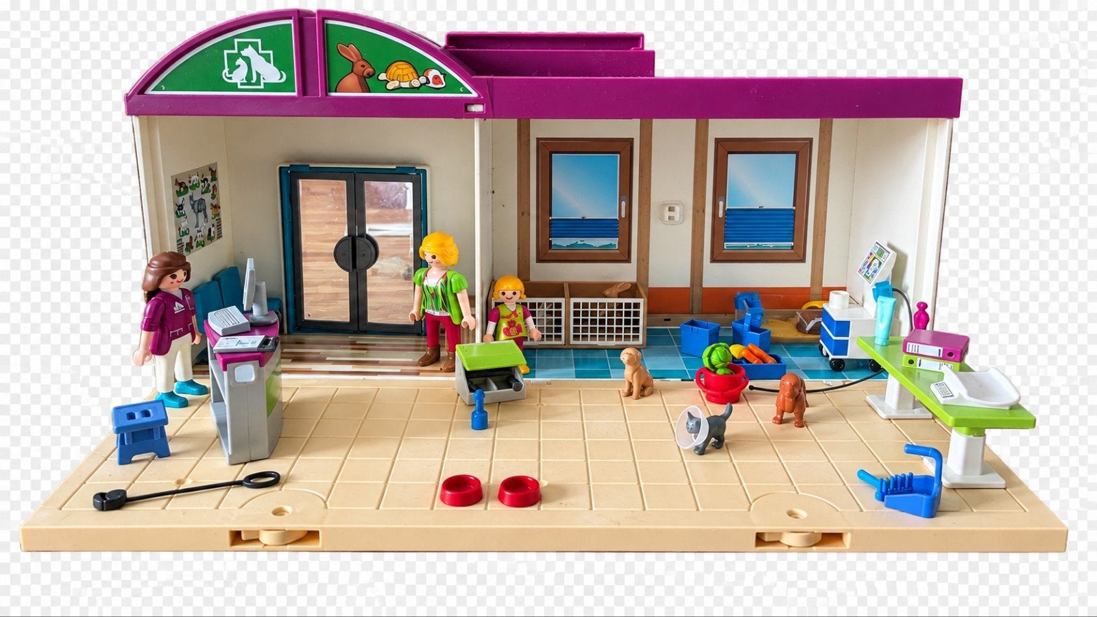 Playmobil meeneem dierenkliniek 70146, Kinderen en Baby's, Ophalen, Gebruikt, Gebouw, Complete set