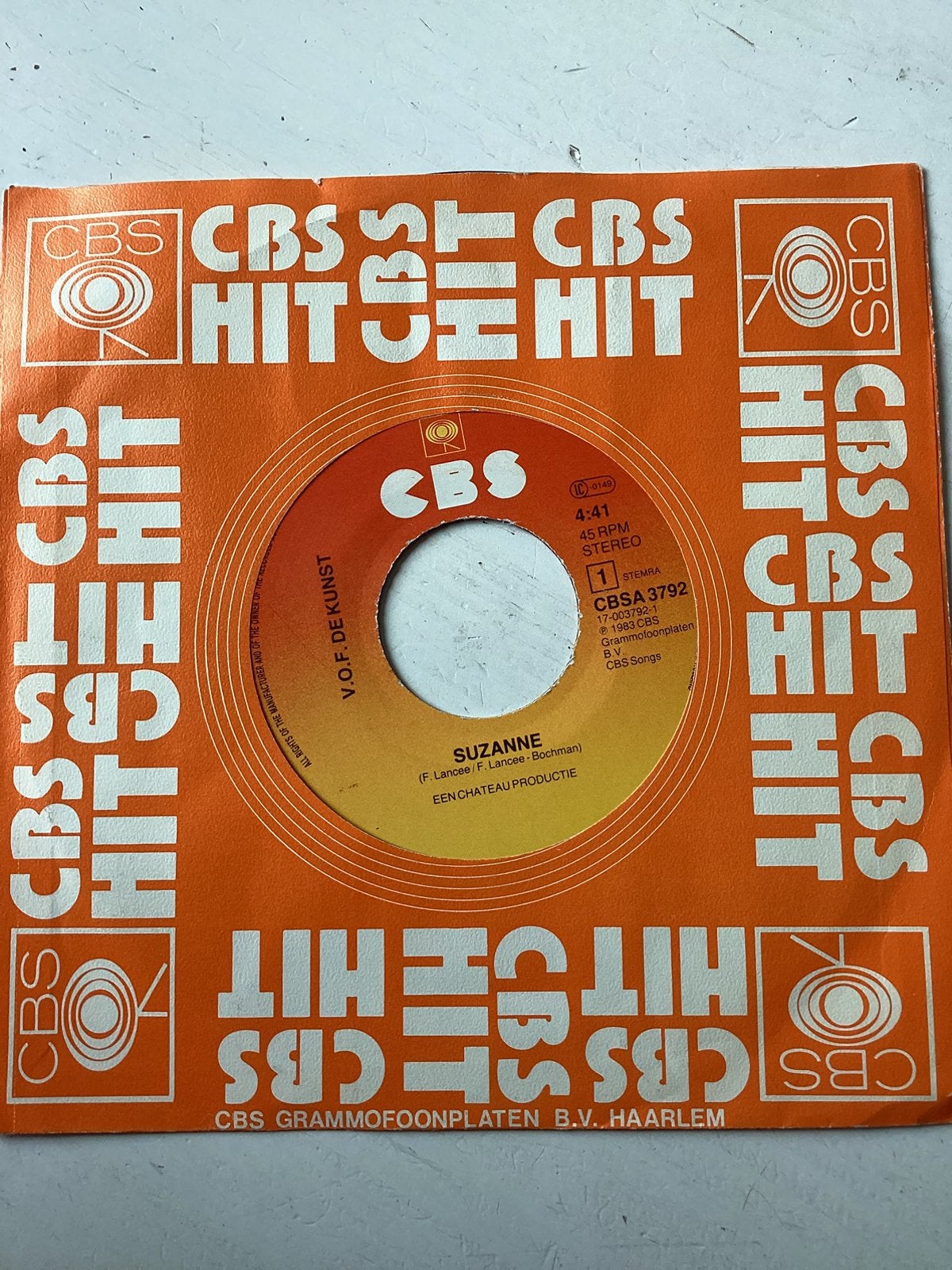 VOF De Kunst - Suzanne (CBS), Verzenden, Zo goed als nieuw, 7 inch, Nederlandstalig